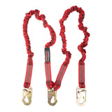 KStrong 6 ft. Twin leg 100% tie-off Elasticated design shock absorbing lanyard with snap hooks (each)