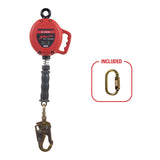 KStrong UFS310010 BRUTE 10 ft Cable SRL with snap hook, Includes installation carabiner