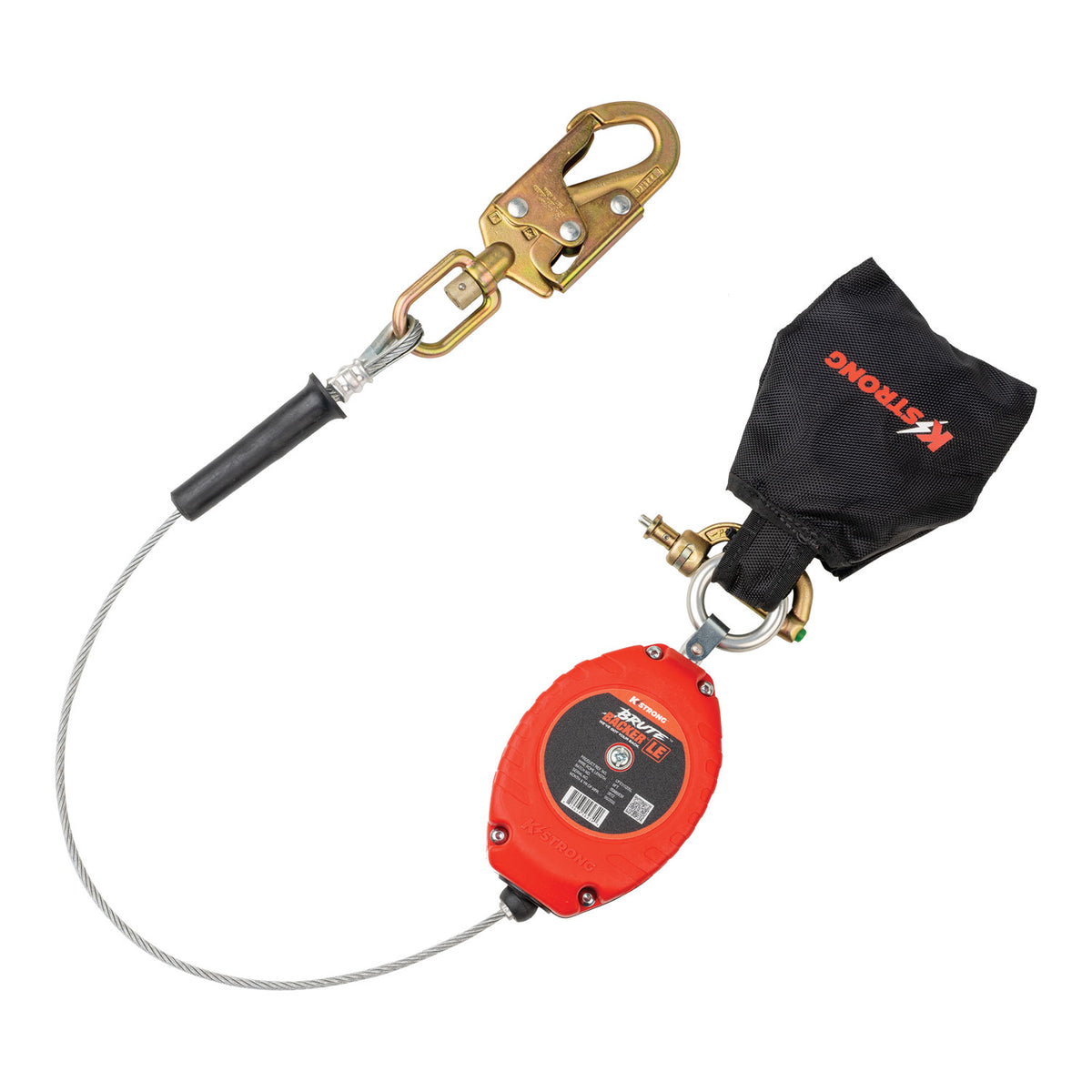 KStrong UFS310206L BRUTE Backer LE 8.5 ft Cable SRL-LE with snap hook, shock pack with Twin SRL connector