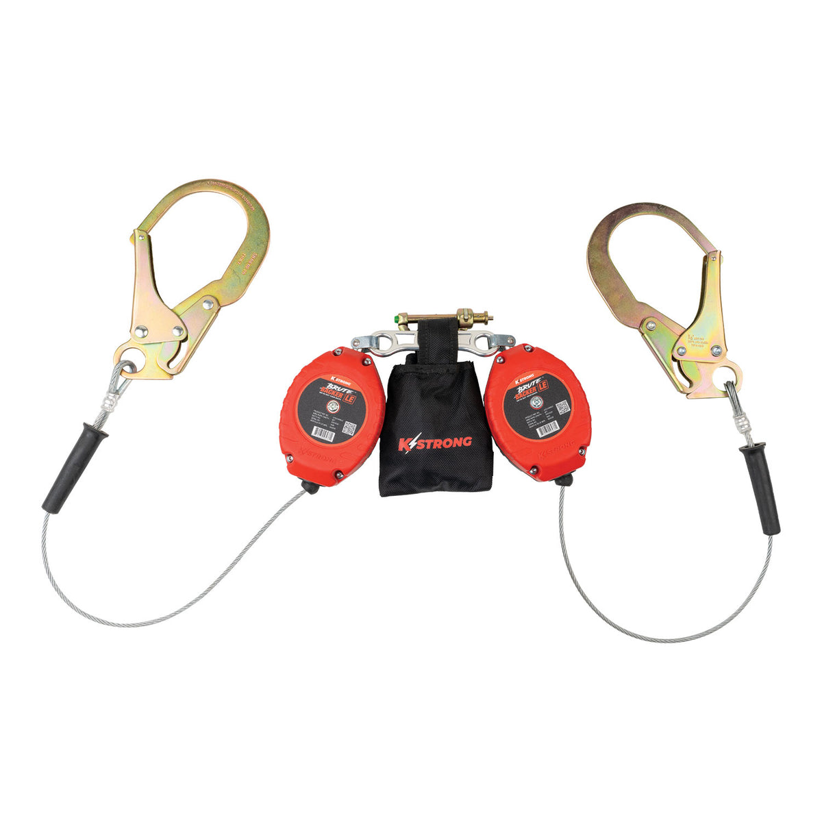 KStrong UFS314006LD BRUTE Backer LE Dual 8.5 ft Cable SRL-LE assembly with swivel rebar hooks, shock pack with Twin SRL connector