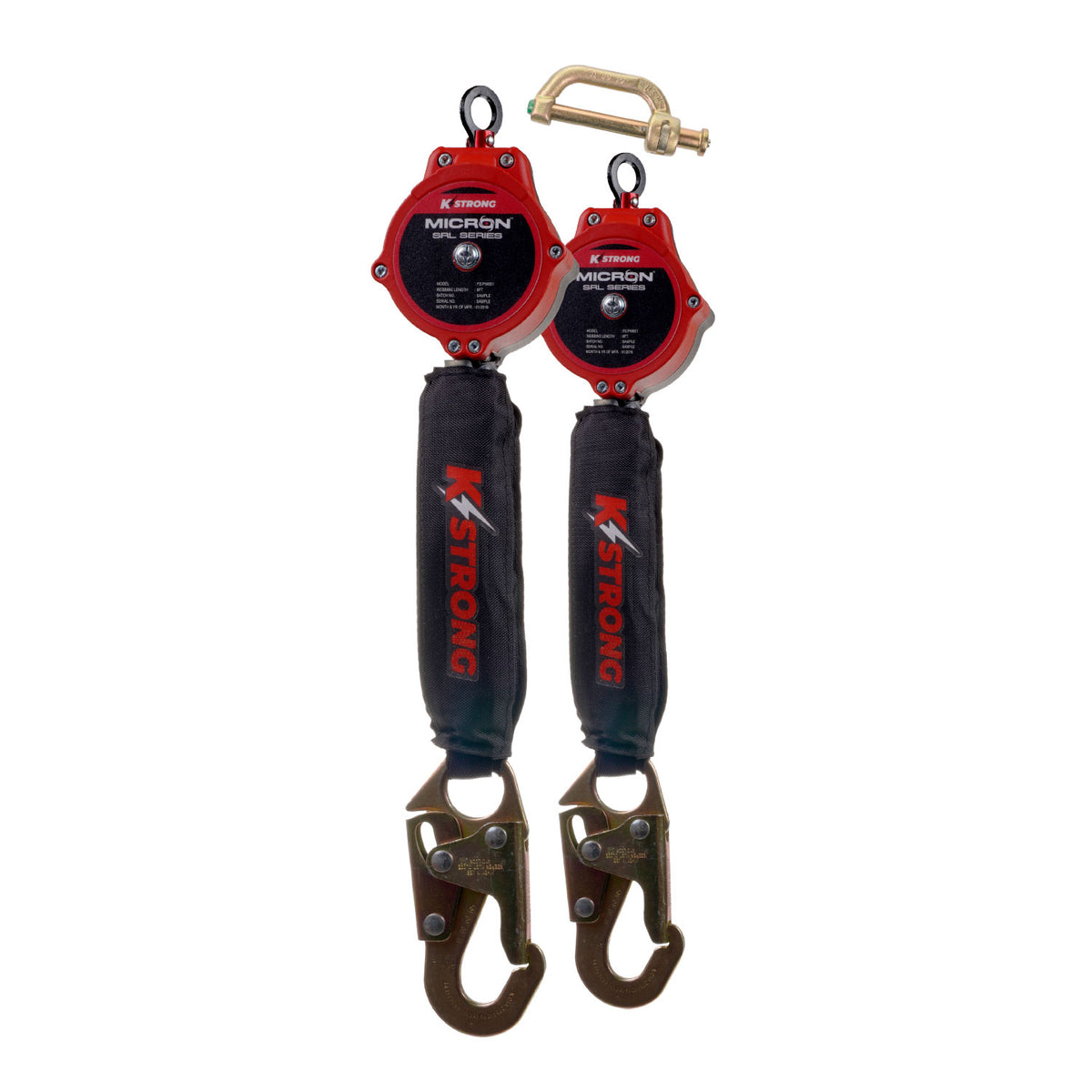 KStrong UFS350002D Dual 6 ft Micron SRL Assembly with Snap Hooks, Harness Connector Included