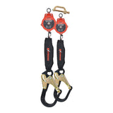 KStrong UFS356002D Dual 6 ft Micron SRL Assembly with Large Aluminum Rebar Hook with Steel ANSI Gate, Harness Connector Included