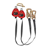 KStrong UFS359506D BRUTE Dual 8 ft Tie-Back SRL Assembly with Connectors and Hi-Abrasion Resistant Webbing, Includes installation carabiner