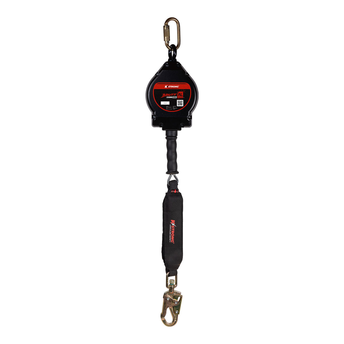 KStrong UFS480020L BRUTE-AL LE 20 ft Aluminum Housing Cable SRL with swivel snap hook. Includes installation carabiner and tagline