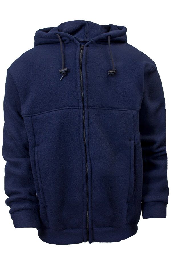 National Safety Apparel Navy Fleece Zip Front FR Sweatshirt, 24 cal/cm² (each)