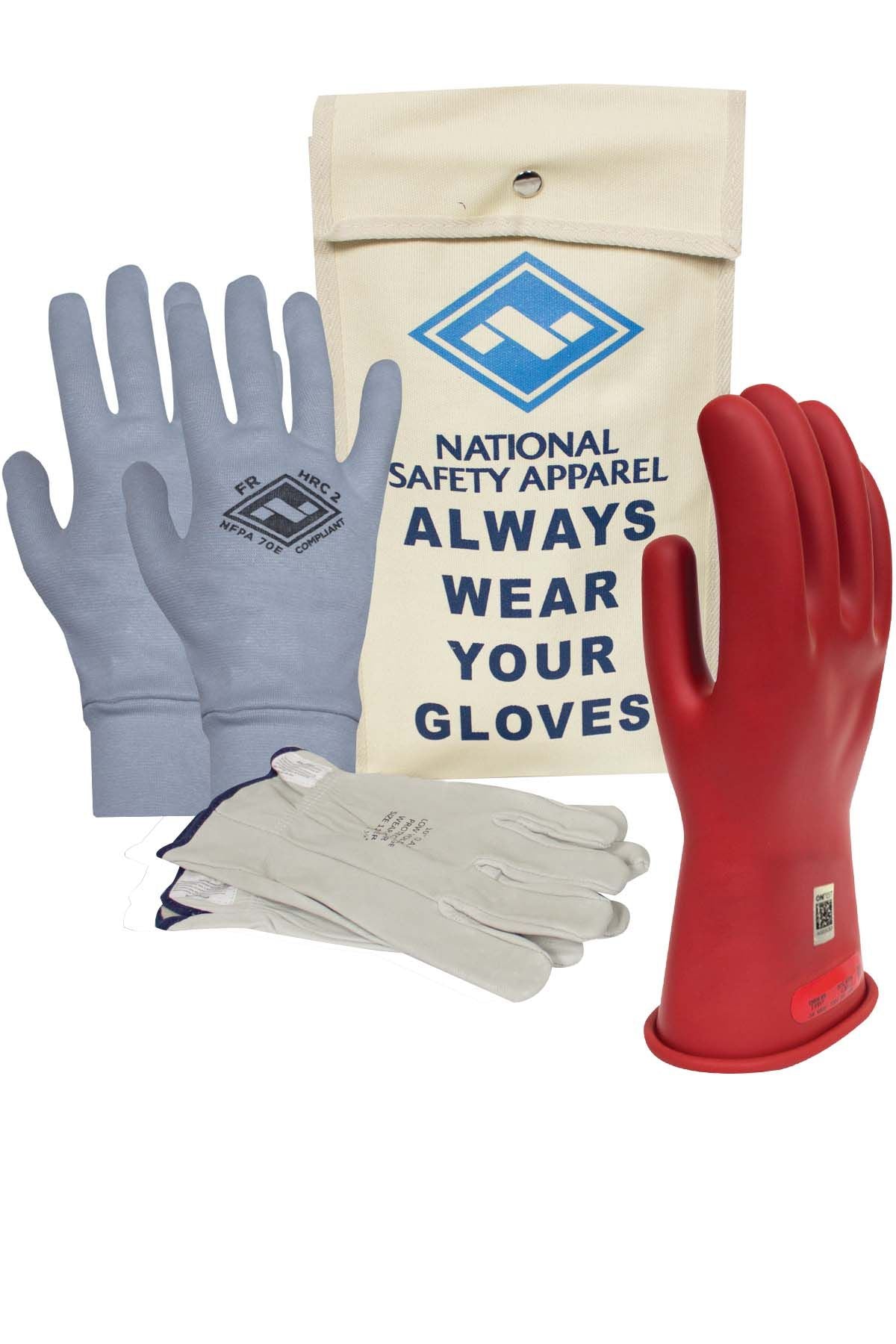 National Safety Apparel Class 0 ArcGuard Rubber Voltage Glove Premium Kit (each)