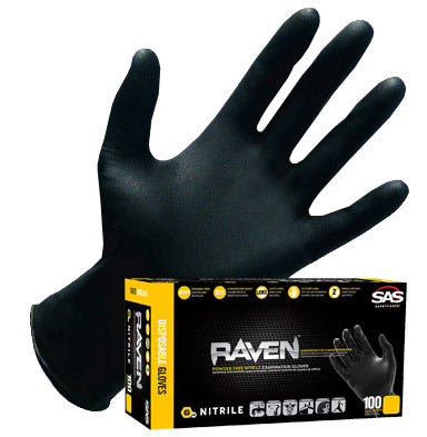 SAS Raven Nitrile Disposable Glove, Powder Free, 6mil (case of 1,000)