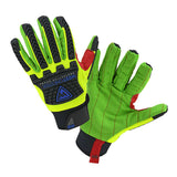 West Chester R2 Green Corded Palm Rigger Gloves, Cotton, TPR, Black/Green, Cut A2 (6 pairs)